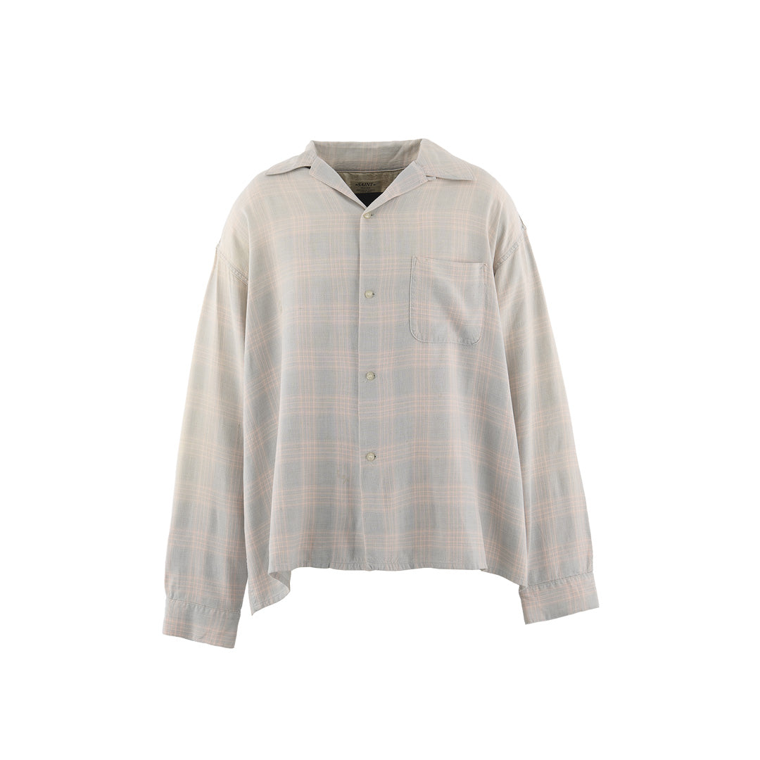 RAYON SHIRT (CHECK) SKY BLUE