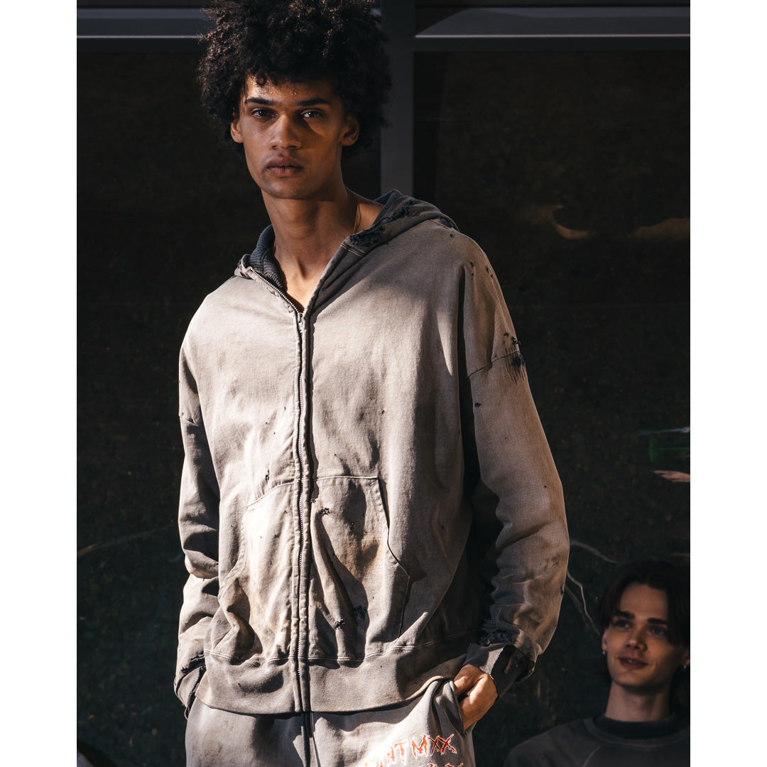 DOUBLE FACE ZIP HOODIE