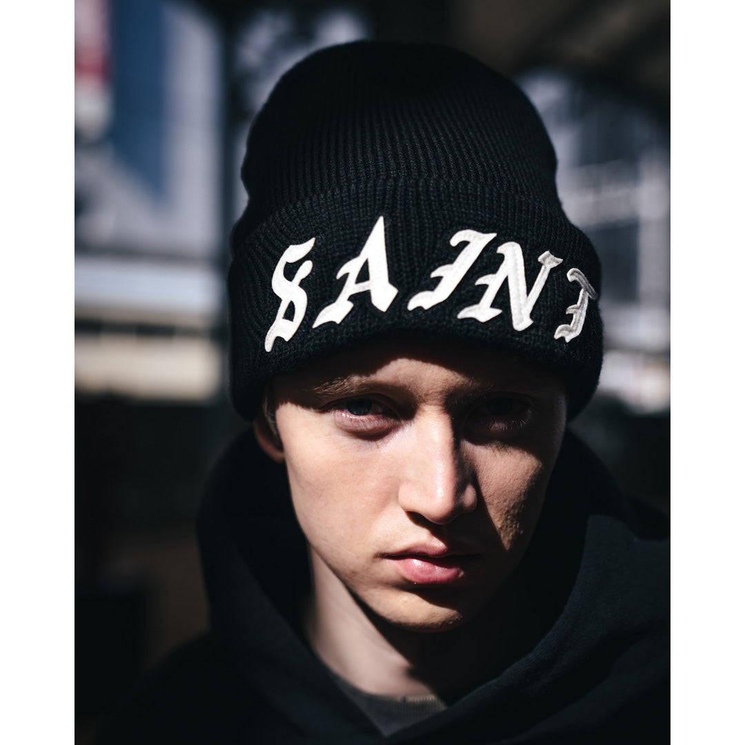 Saint Mxxxxxx (セントマイケル) KNIT CAP SAINT BLACK SM-MK8-0000