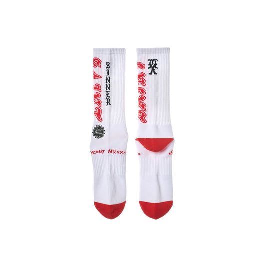 SOCKS/SAINT WHITE×RED