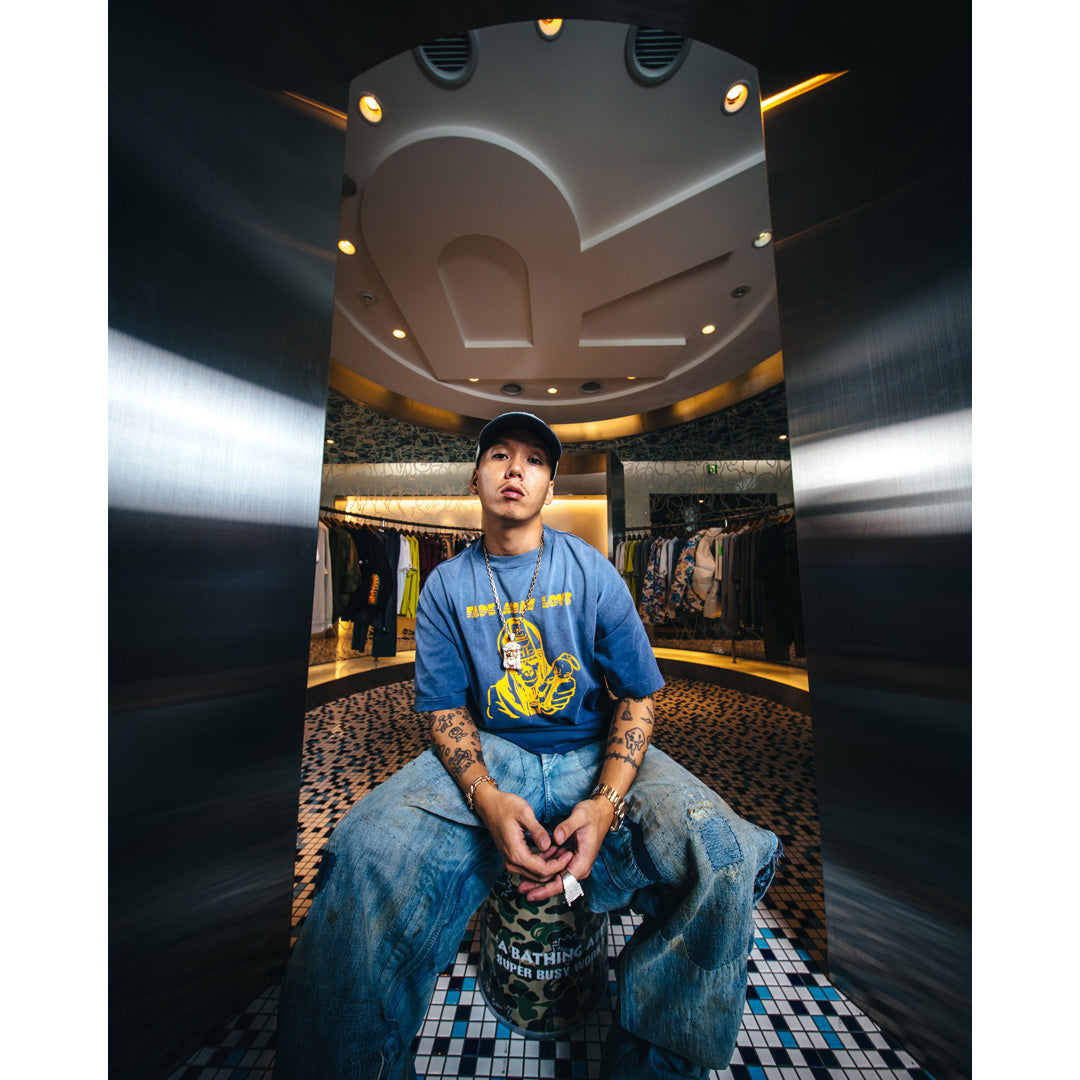 SAINT Mxxxxxx A BATHING APE® FADE AWAY LV SS T-SHIRT