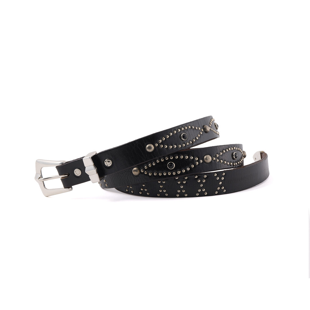 HTC_BELT NARROW_BLACK STONE