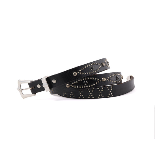 HTC_BELT NARROW_BLACK STONE