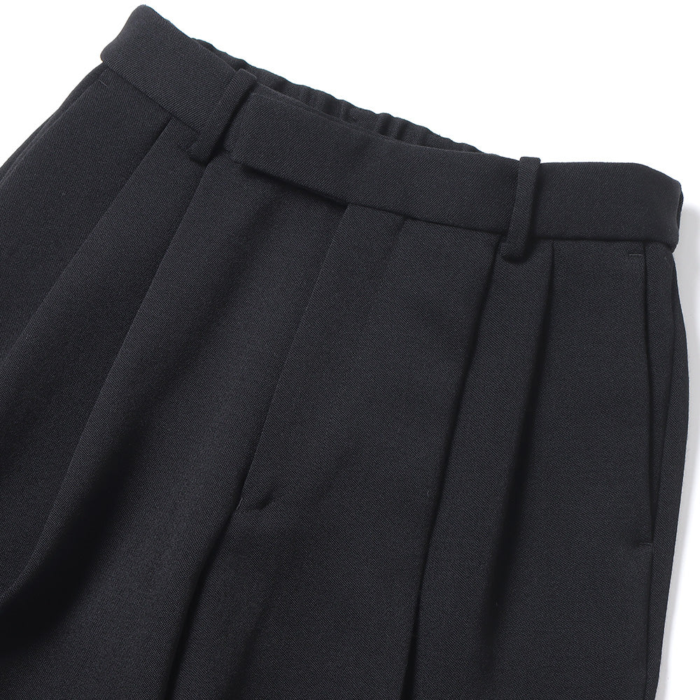 DOUBLE PLEATED CLASSIC WIDE TROUSERS ORGANIC WOOL TAXEED CLOTH