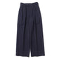DOUBLE PLEATED TROUSERS ORGANIC WOOL SURVIVAL CLOTH (NAVY)