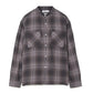 Officer Stand Collar Long Sleeve Shirt in Cotton Twill Ombre Check by Rafu 26ssmae