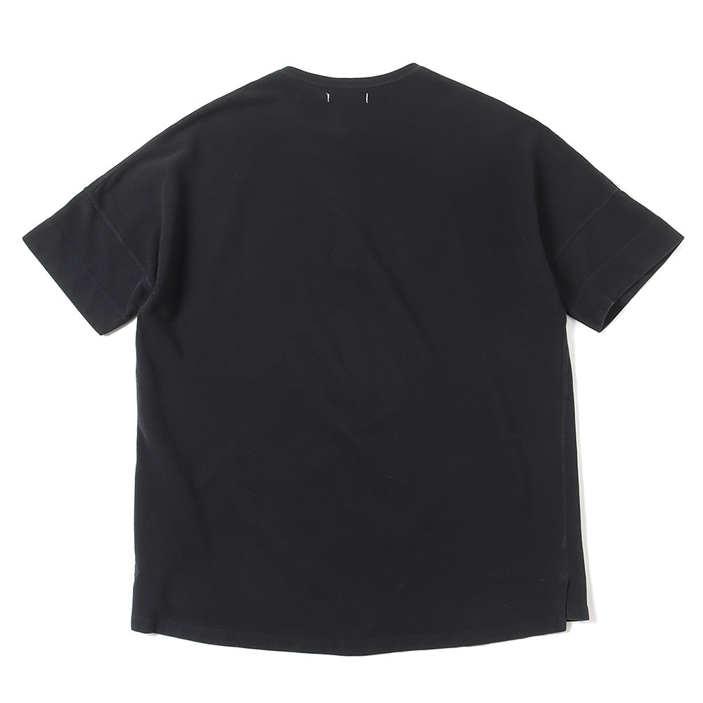 CLERK S/S HENLEY NECK TEE COTTON PIQUE OVERDYED