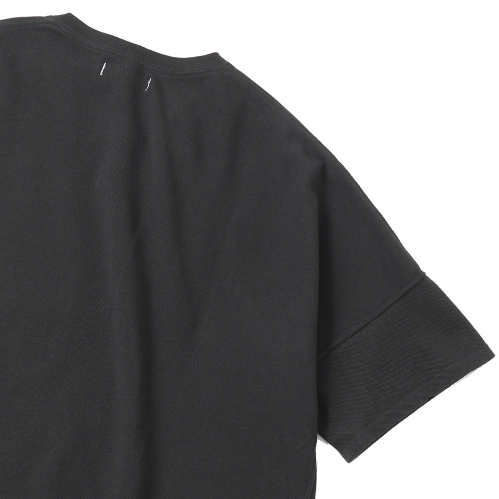 nonnative 七分袖 ライト スウェット カットソー 切りっぱなし 3 黒 COTTON/LINEN SHIRT WITH GATHERS IN RIGHT SIDE(XS Black