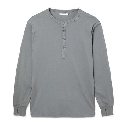DWELLER L/S HENRY NECK TEE COTTON JERSEY