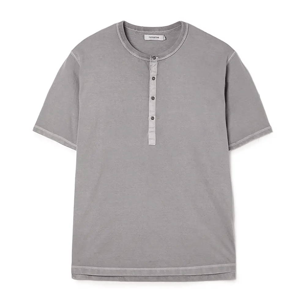DWELLER S/S HENRY NECK TEE COTTON JERSEY PIGMENT DYE