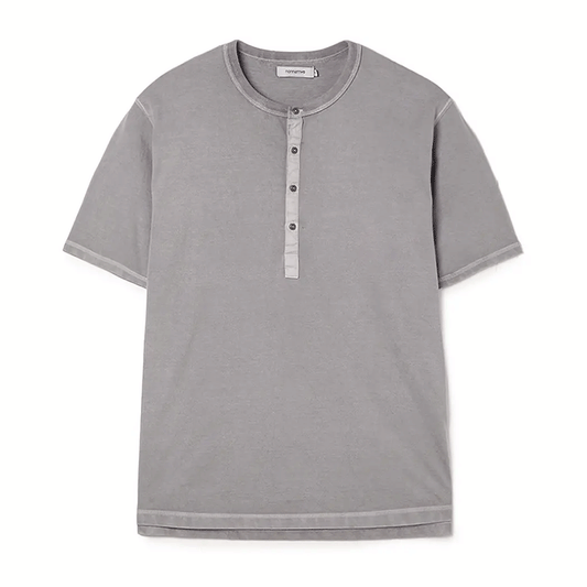 DWELLER S/S HENRY NECK TEE COTTON JERSEY PIGMENT DYE