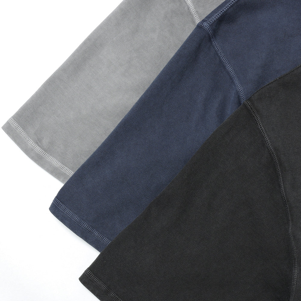 DWELLER S/S HENRY NECK TEE COTTON JERSEY PIGMENT DYE