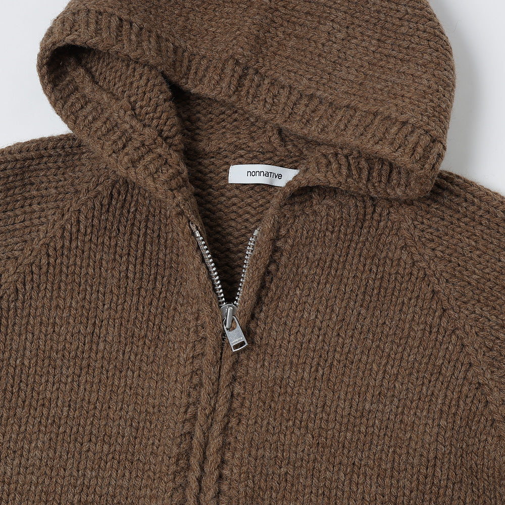 WANDERER HAND-KNIT HOODED SWEATER WOOL YARN