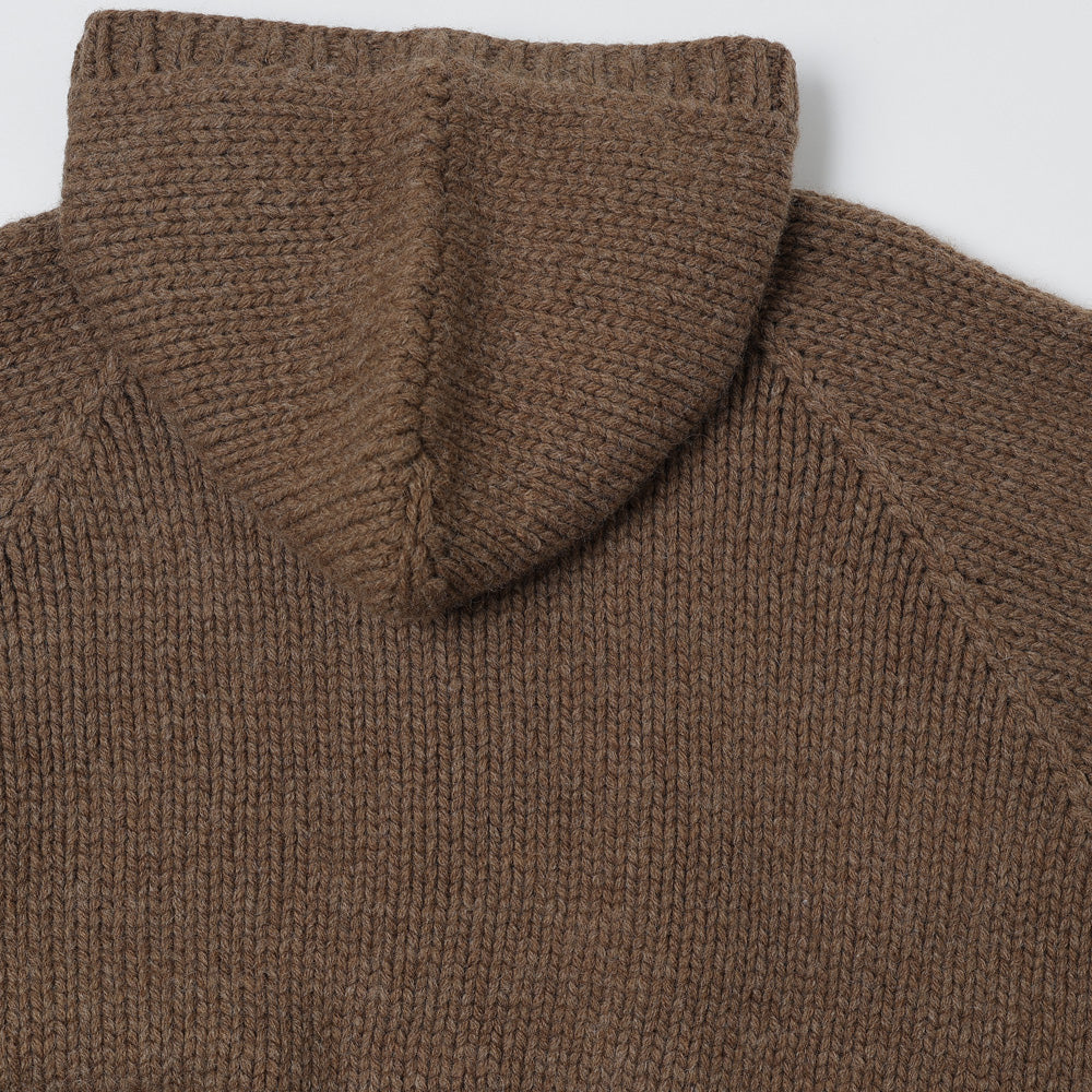 WANDERER HAND-KNIT HOODED SWEATER WOOL YARN