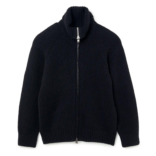 HIKER HIGH-NECK ZIP BLOUSON IN WOOL BOUCLÉ KNIT