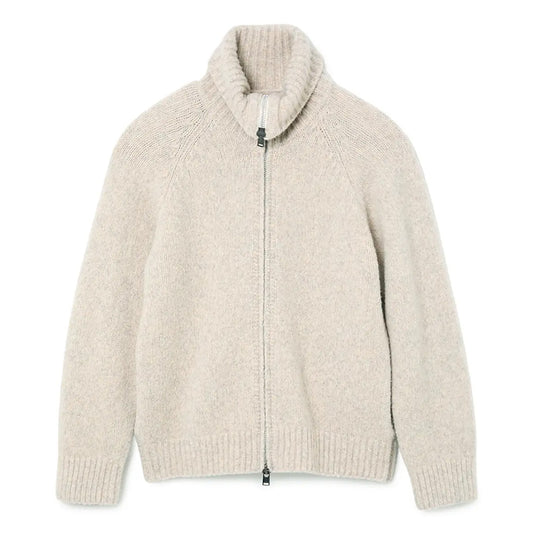 HIKER HIGH NECK ZIP BLOUSON WOOL BOUCLE KNIT