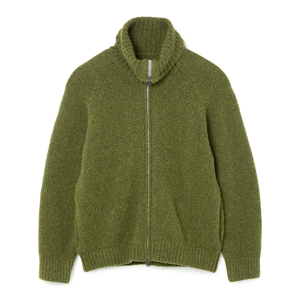 HIKER HIGH NECK ZIP BLOUSON WOOL BOUCLE KNIT