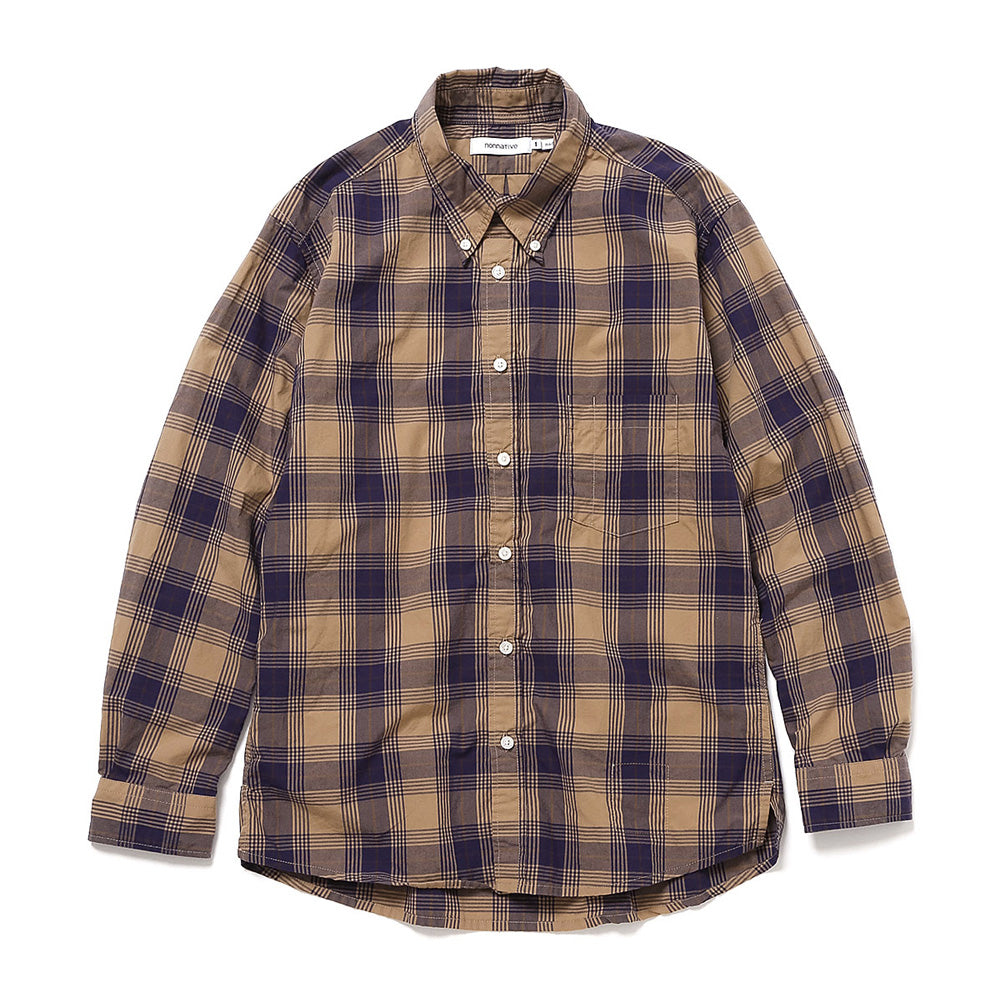 DWELLER L/S BD SHIRT COTTON TYPEWRITER TARTAN CHECK