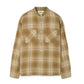 Officer Stand Collar Long Sleeve Shirt in Cotton Twill Ombre Check by Rafu 26ssmae