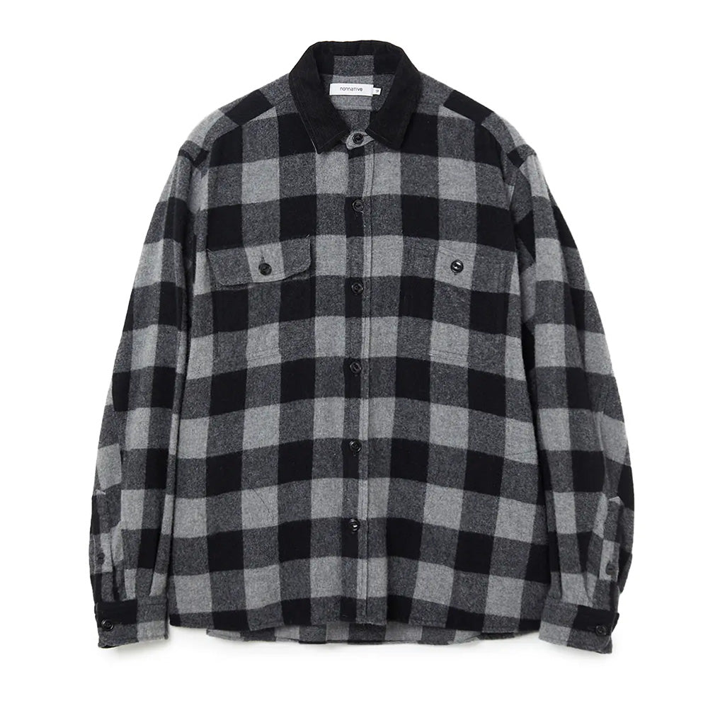 WORKER SHIRT JACKET WOOL NYLON BUFFALO CHECK