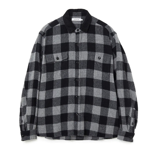 WORKER SHIRT JACKET WOOL NYLON BUFFALO CHECK