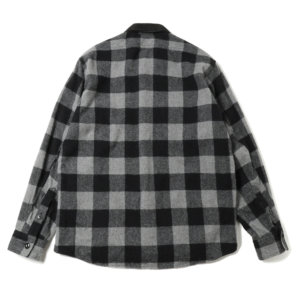 WORKER SHIRT JACKET WOOL NYLON BUFFALO CHECK