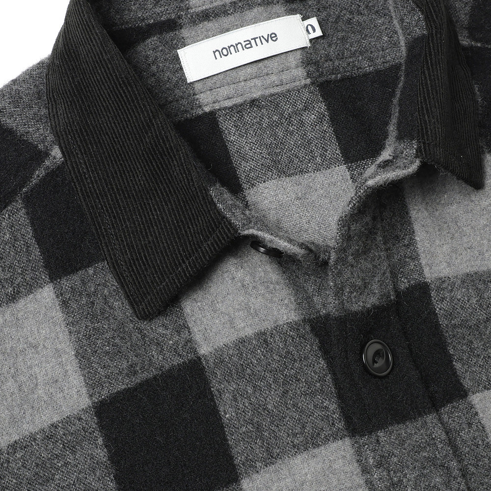 WORKER SHIRT JACKET WOOL NYLON BUFFALO CHECK