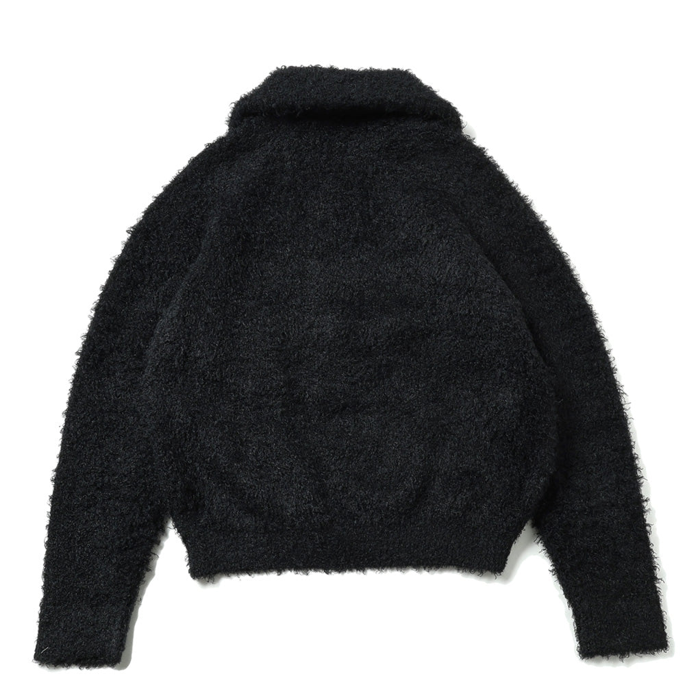 YOKE PATTERN ZIP SWEATER