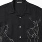 Original Print Open Collar Shirt (Animal Drawing) Long-Sleeve