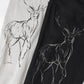 Original Print Open Collar Shirt (Animal Drawing) Long-Sleeve