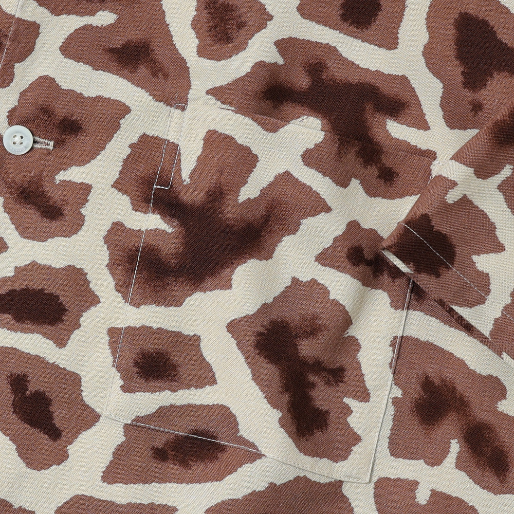ORIGINAL PRINTED OPEN COLLAR SHIRTS (Giraffe) Short-sleeve