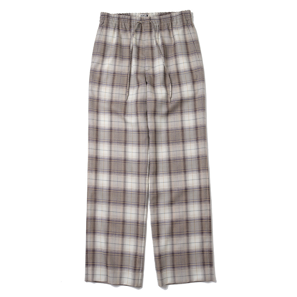 SUPER LIGHT WOOL CHECK EASY SLACKS