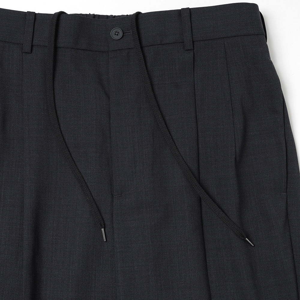 TWIST WOOL GAUZE TWO TUCKED EASY PANTS