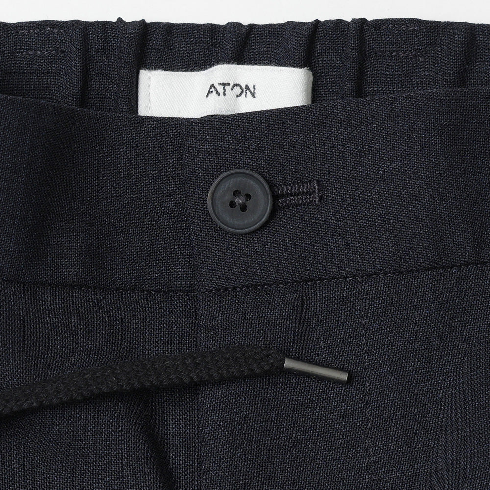 TWIST WOOL GAUZE TWO TUCKED EASY PANTS