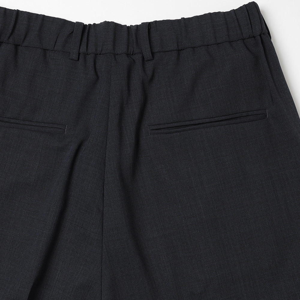 TWIST WOOL GAUZE TWO TUCKED EASY PANTS