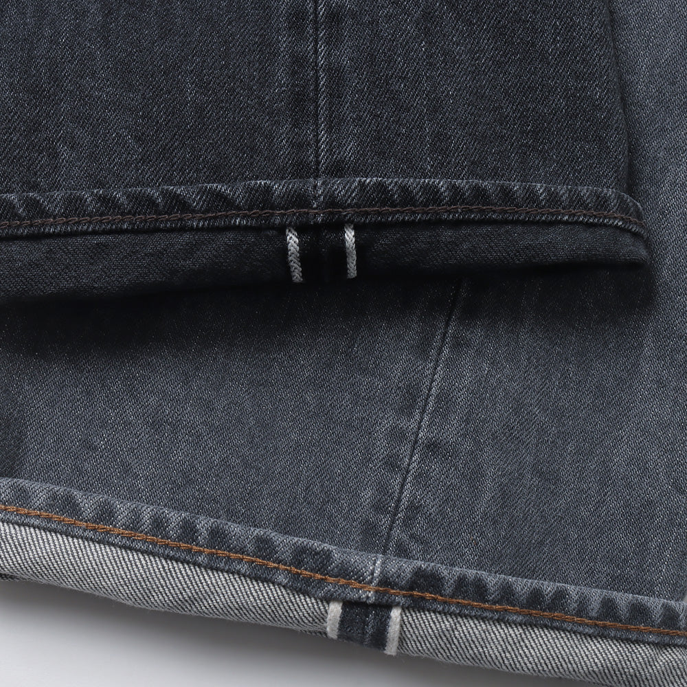 Straight 5 Pocket Pants/Medium Black・Medium Gray