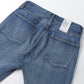 Straight 5 Pocket Pants/Medium Dark Blue Damage