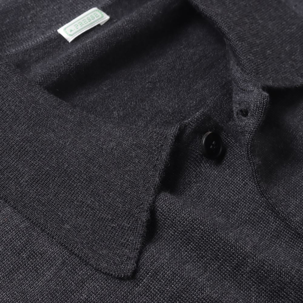 Wool Knit Polo Collar Cardigan
