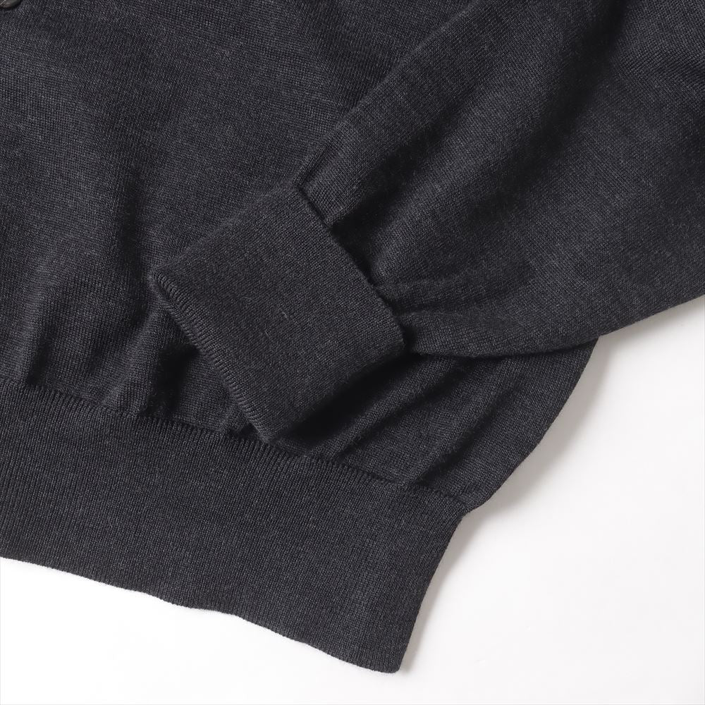 Wool Knit Polo Collar Cardigan