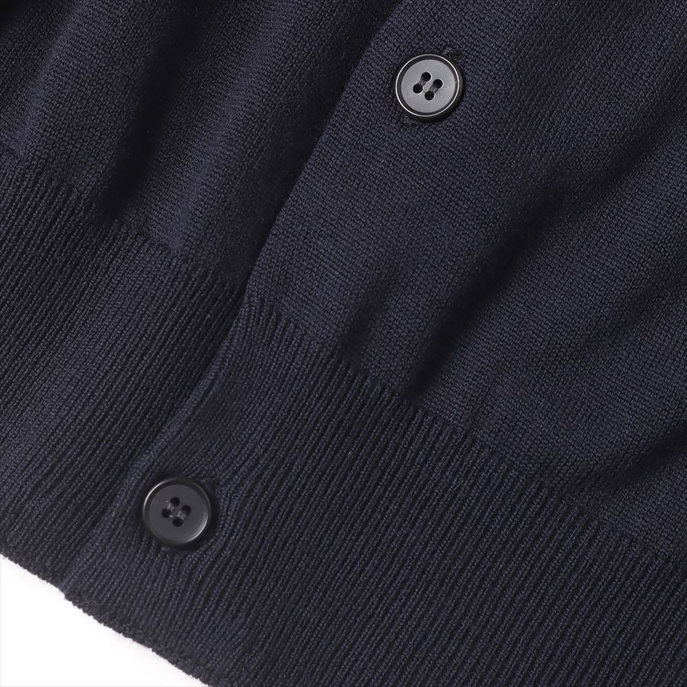 Wool Knit Polo Collar Cardigan
