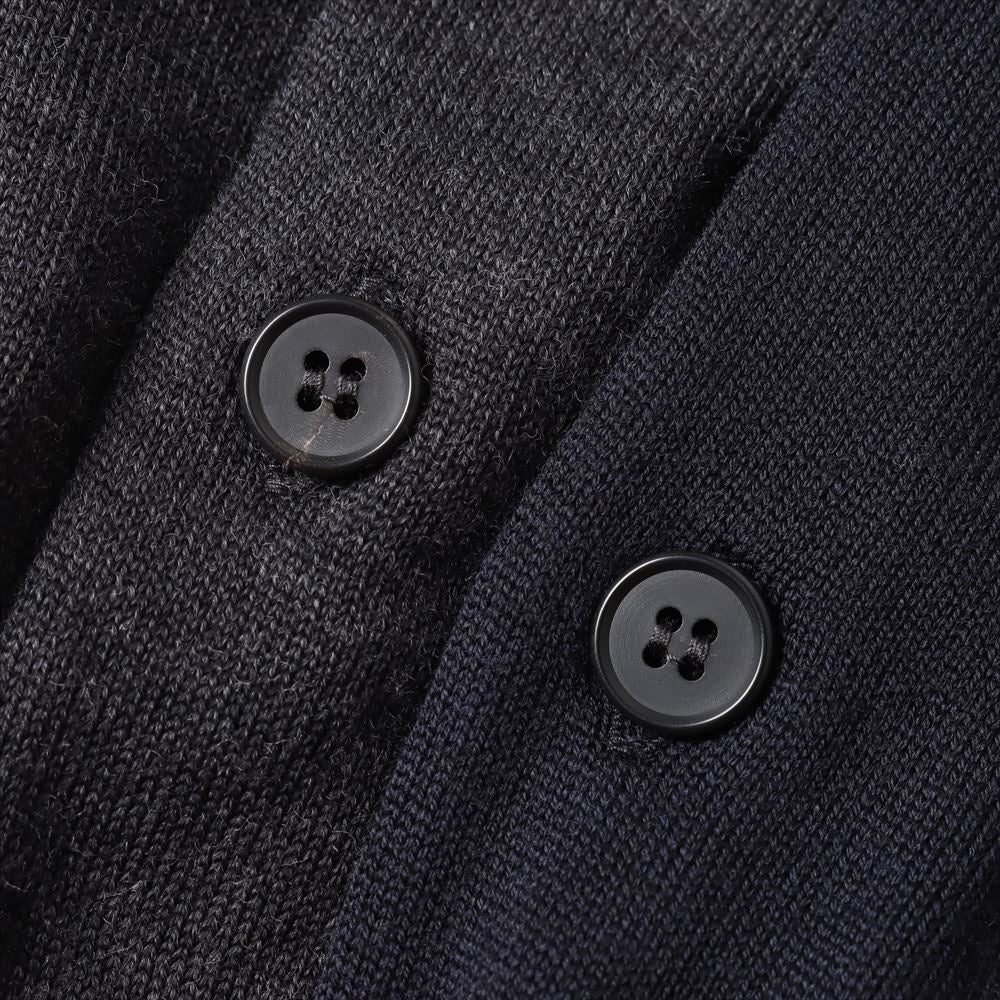 Wool Knit Polo Collar Cardigan
