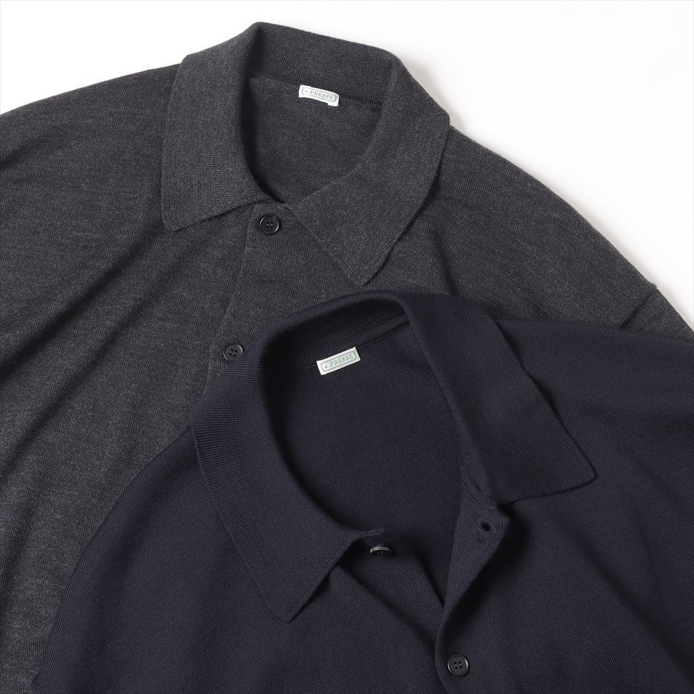 Wool Knit Polo Collar Cardigan