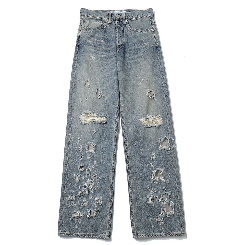 Damage Straight Denim Pants