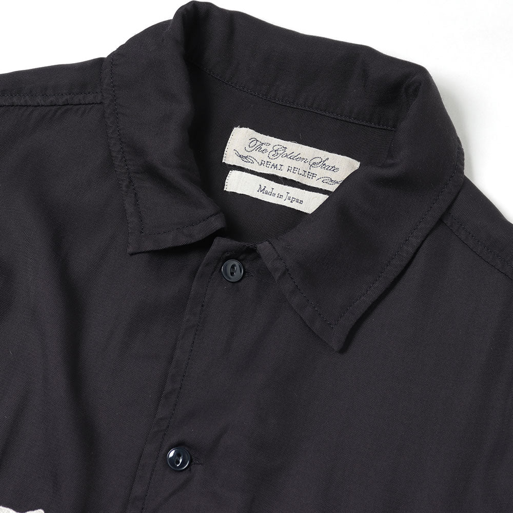 レーヨンツイル スカ柄 S/S SHIRT(刺繍)