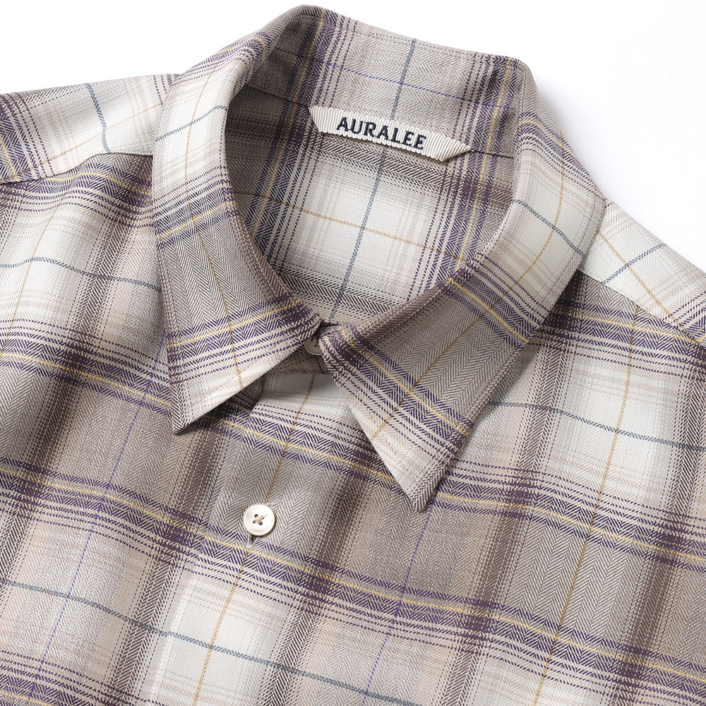 AURALEE(オーラリー)】SUPER LIGHT WOOL CHECK SHIRT (A23AS01LC