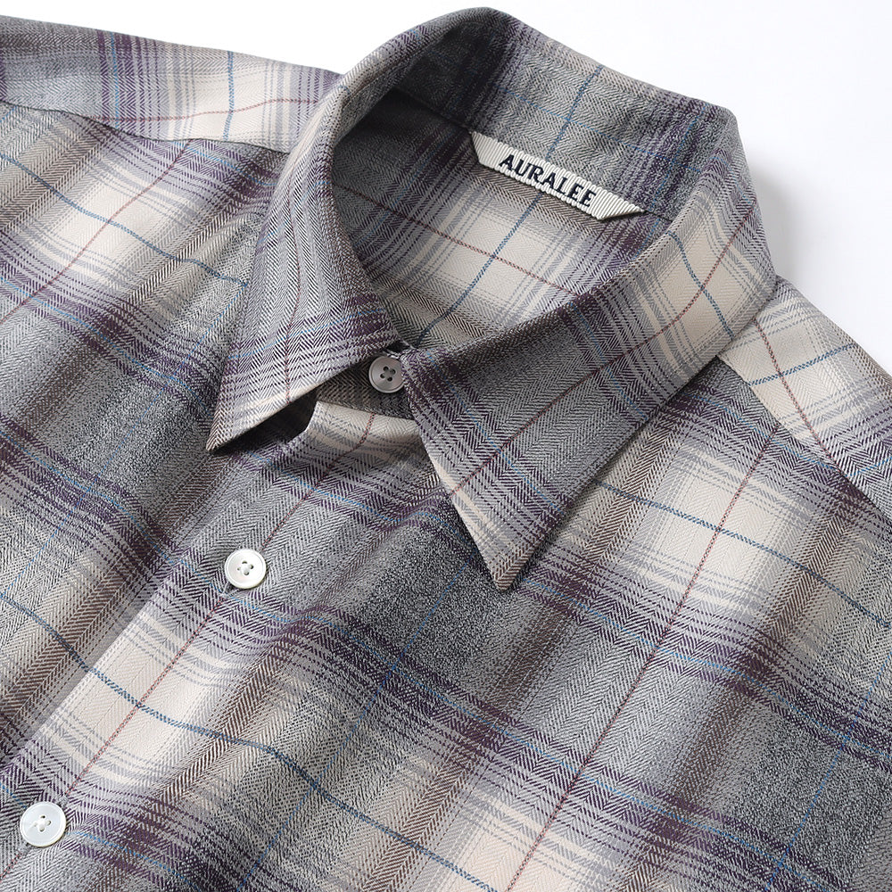 AURALEEオーラリーSUPER LIGHT WOOL CHECK SHIRT AASLC