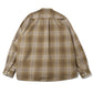 Officer Stand Collar Long Sleeve Shirt in Cotton Twill Ombre Check by Rafu 26ssmae