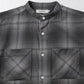 Officer Stand Collar Long Sleeve Shirt in Cotton Twill Ombre Check by Rafu 26ssmae