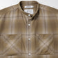 Officer Stand Collar Long Sleeve Shirt in Cotton Twill Ombre Check by Rafu 26ssmae