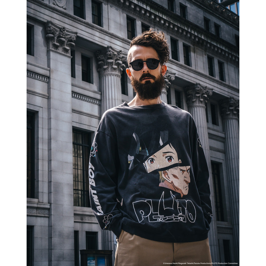 SAINT Mxxxxxx X PLUTO LS TEE PLUTO BLACK